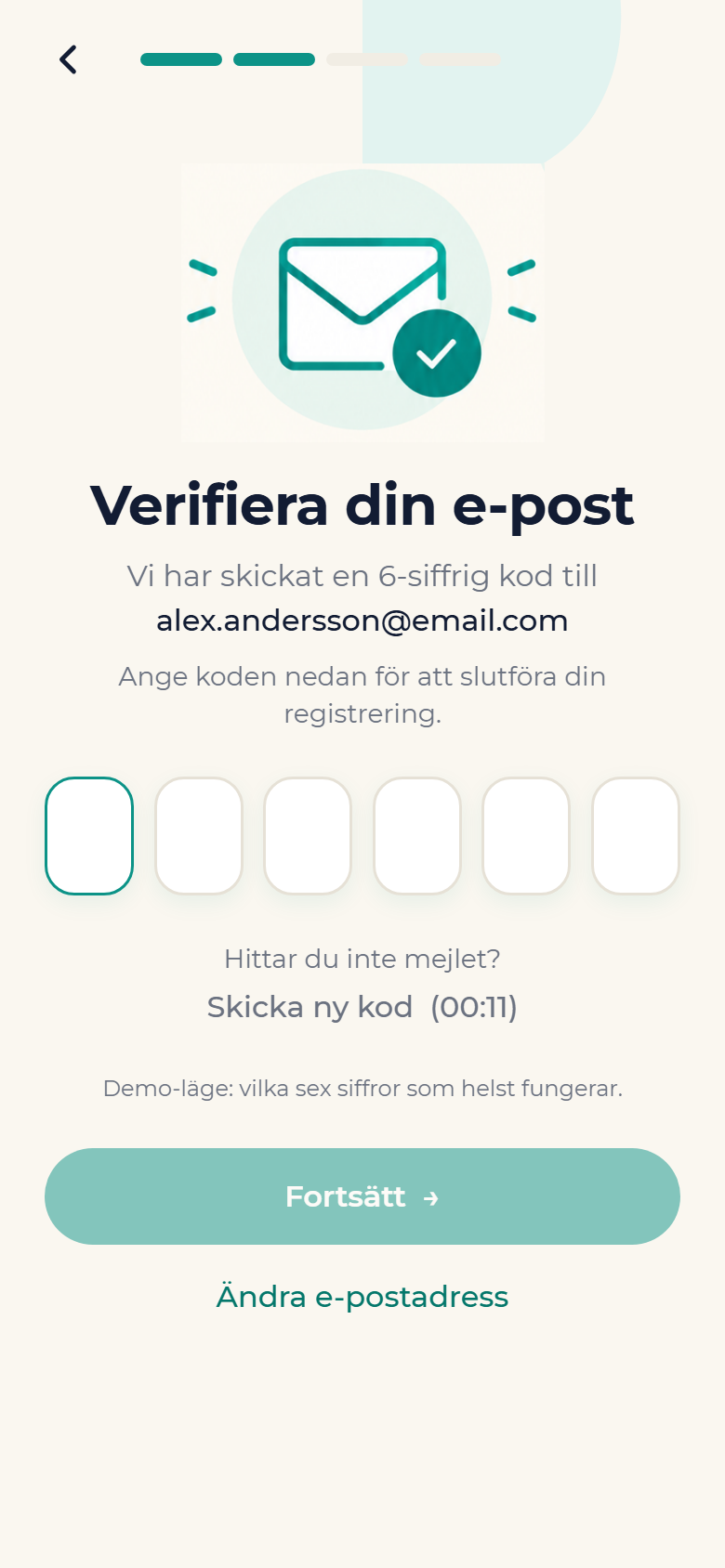 Verifiera e-post